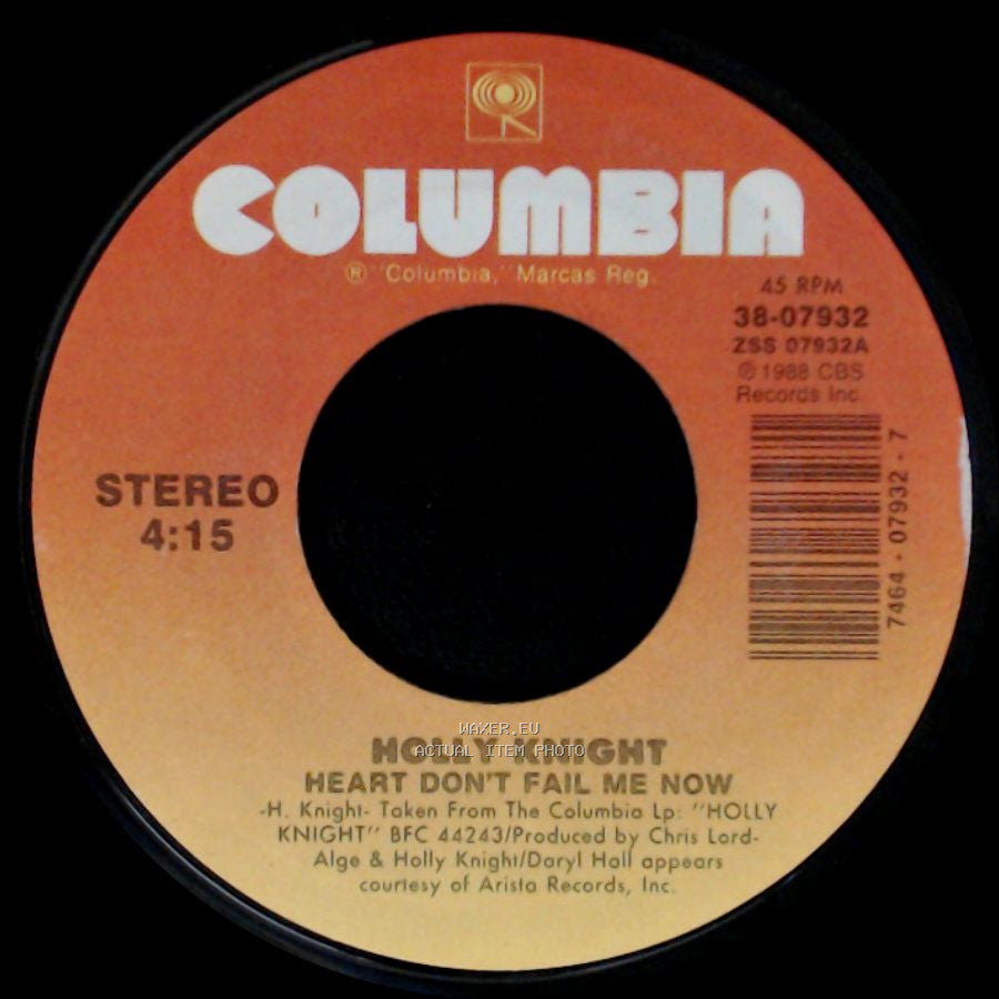 Holly Knight - Howling At The Moon / Heart Don't Fail Me Now side B