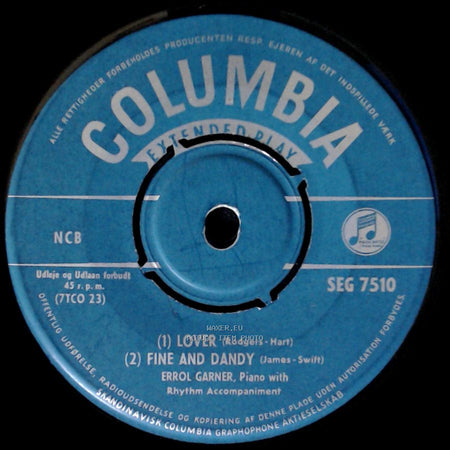 Errol Garner - Lover / Fine And Dandy / Sophisticated Lady / Poor Butterfly side A