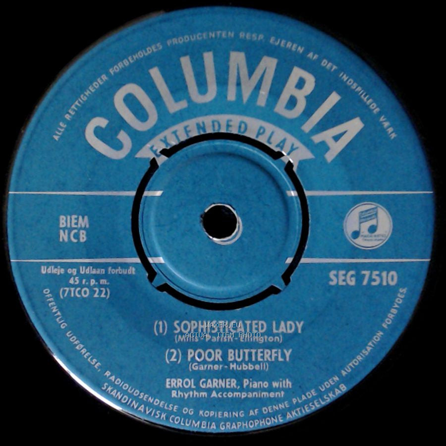 Errol Garner - Lover / Fine And Dandy / Sophisticated Lady / Poor Butterfly side B