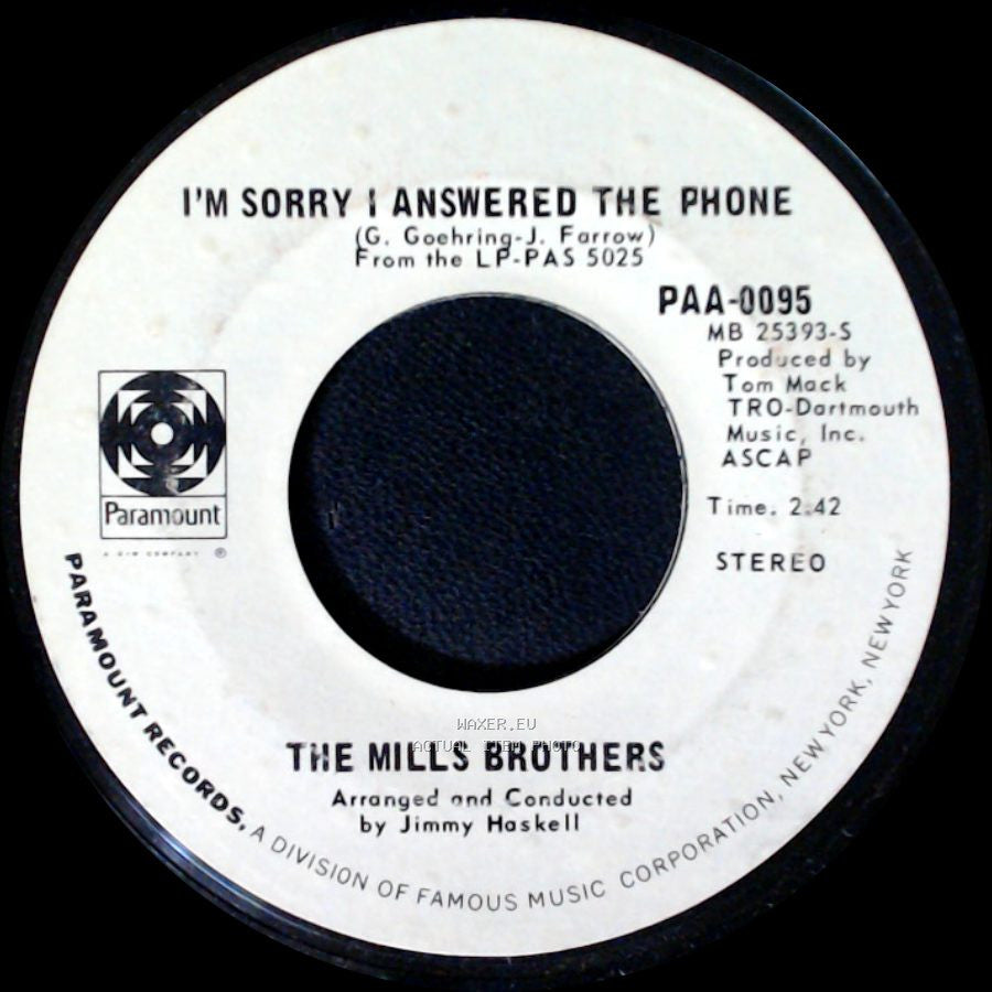 The Mills Brothers - I'm Sorry I Answered The Phone / Happy Songs Of Love side A