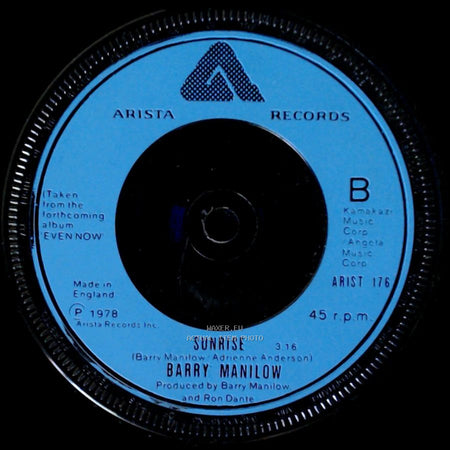 Barry Manilow - Can't Smile Without You / Sunrise side B