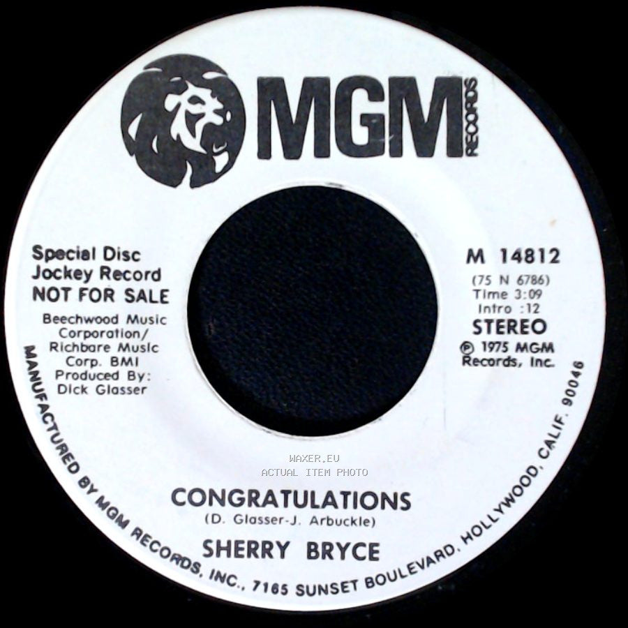 Sherry Bryce - Congratulations / Congratulations side A
