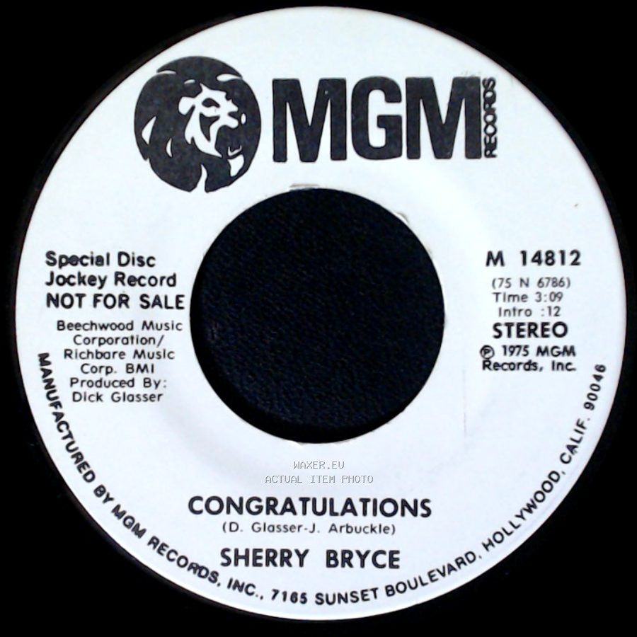Sherry Bryce - Congratulations / Congratulations side B