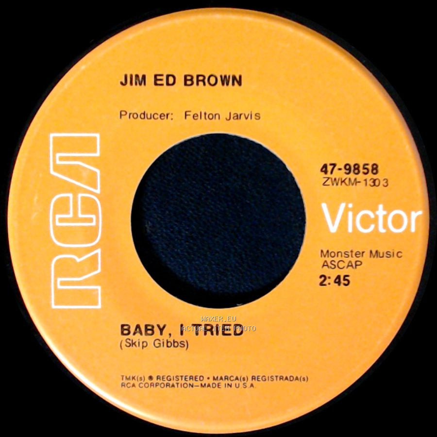 Jim Ed Brown - The City Cries At Night / Baby, I Tried side B