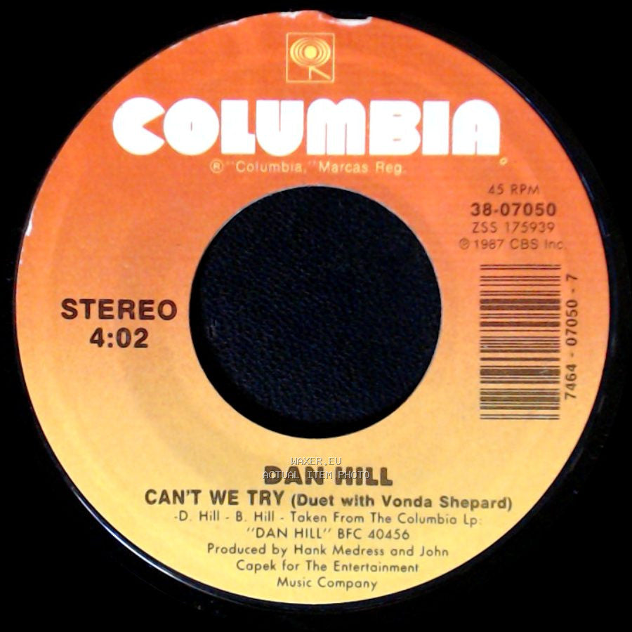 Dan Hill - Pleasure Centre / Can't We Try (Duet With Vonda Shepard) side B