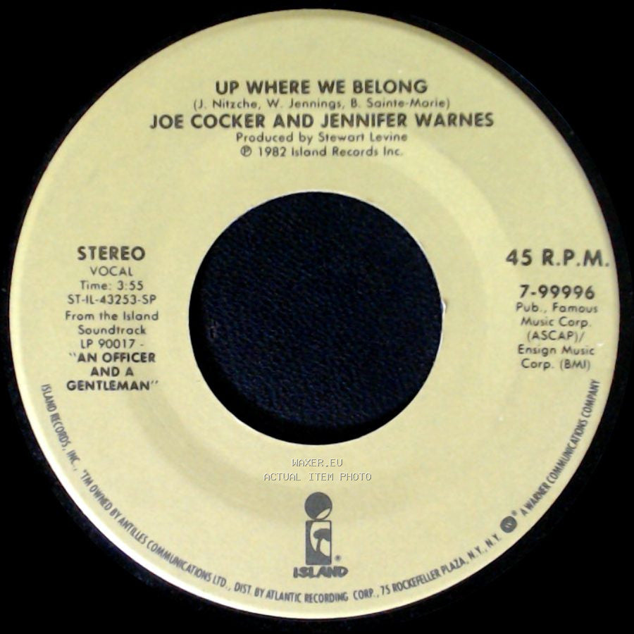Joe Cocker And Jennifer Warnes / Joe Cocker - Up Where We Belong / Sweet Li'l Woman side A