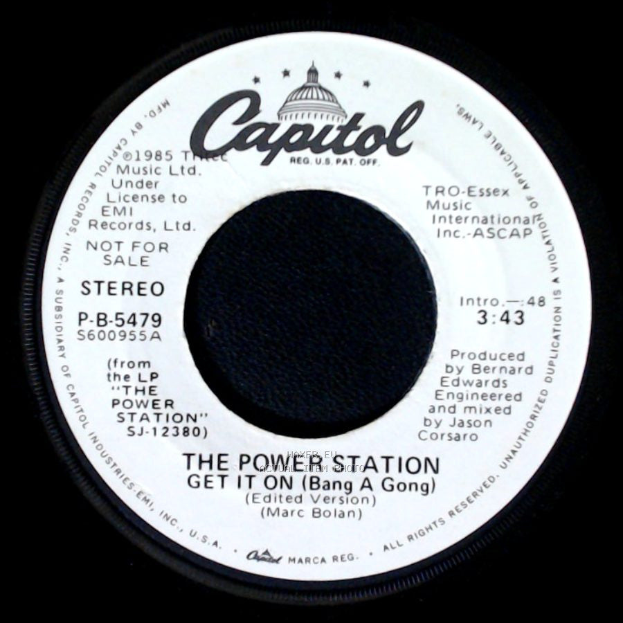 The Power Station - Get It On (Bang A Gong) / Get It On (Bang A Gong) side B
