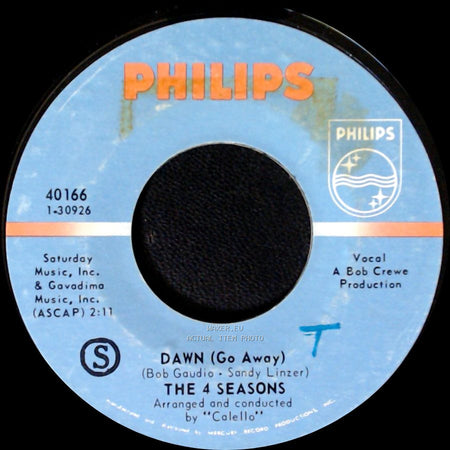 The 4 Seasons - No Surfin' Today / Dawn (Go Away) side B