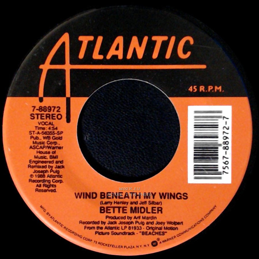 Bette Midler - Wind Beneath My Wings / Oh Industry side A