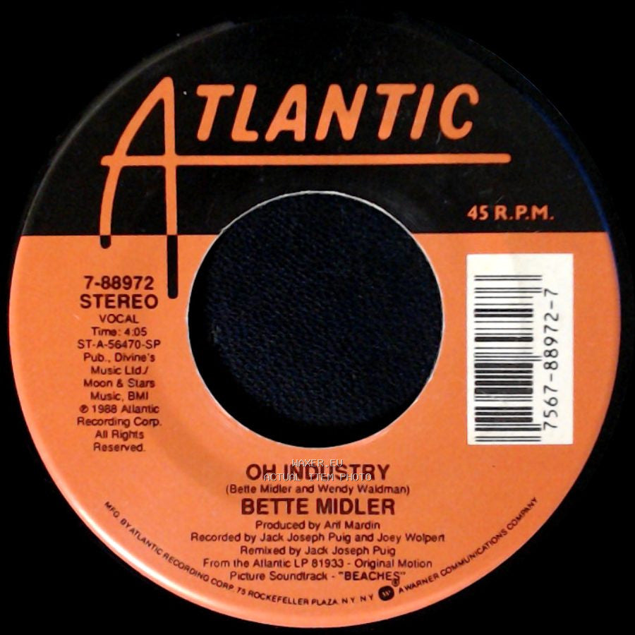 Bette Midler - Wind Beneath My Wings / Oh Industry side B