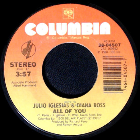 Julio Iglesias / Julio Iglesias & Diana Ross - The Last Time / All Of You side B