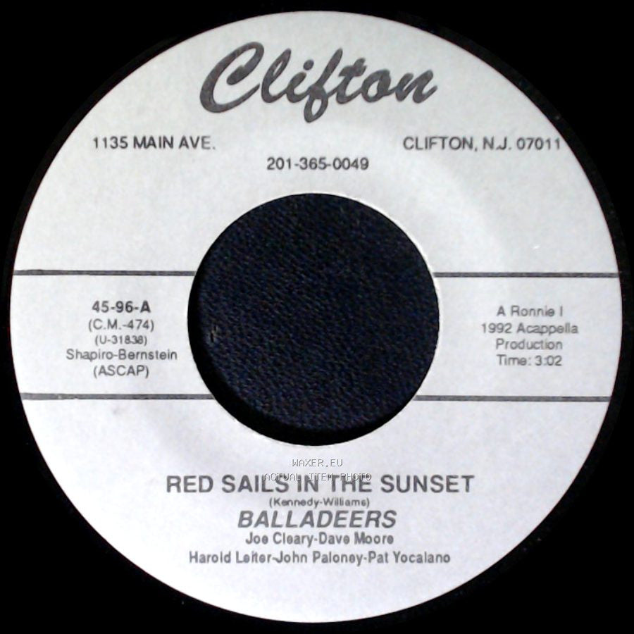 Balladeers - Red Sails In The Sunset / Give Me You side A