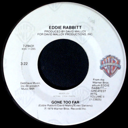 Eddie Rabbitt - Nothing Like Falling In Love / Gone Too Far side B