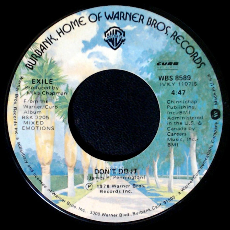 Exile - Kiss You All Over (Edit) / Don't Do It side B