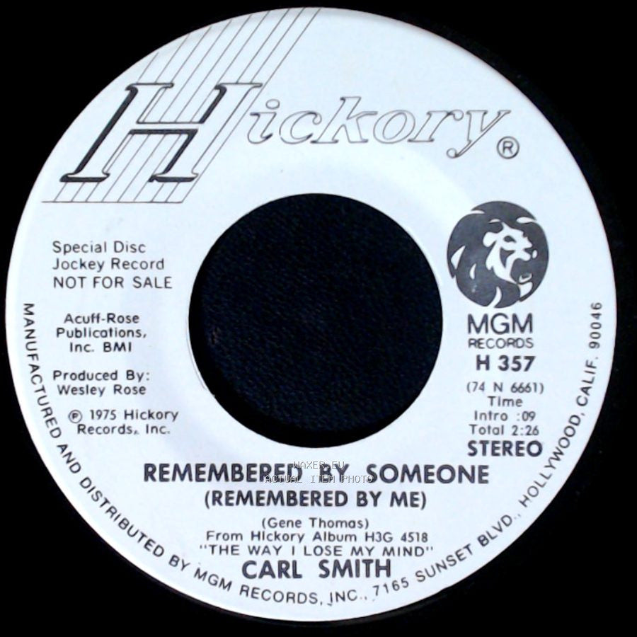 Carl Smith - Remembered By Someone (Remembered By Me) / Roly Poly side A