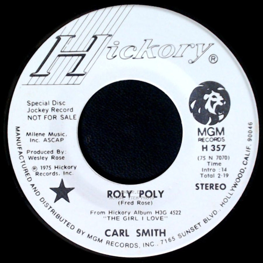 Carl Smith - Remembered By Someone (Remembered By Me) / Roly Poly side B