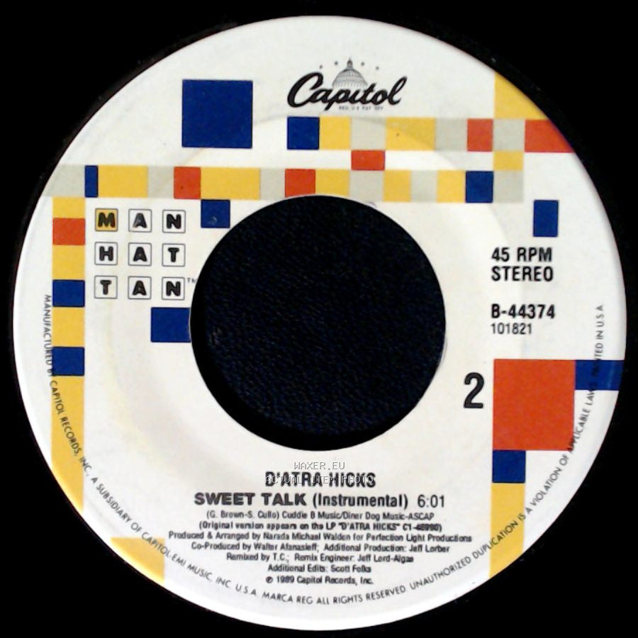 D'atra Hicks - Sweet Talk / Sweet Talk (Instrumental) side B