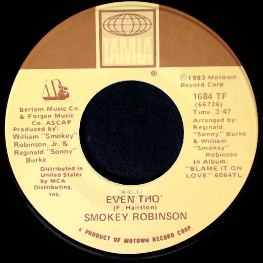 Smokey Robinson And Barbara Mitchell / Smokey Robinson - Blame It On Love / Even Tho' side B