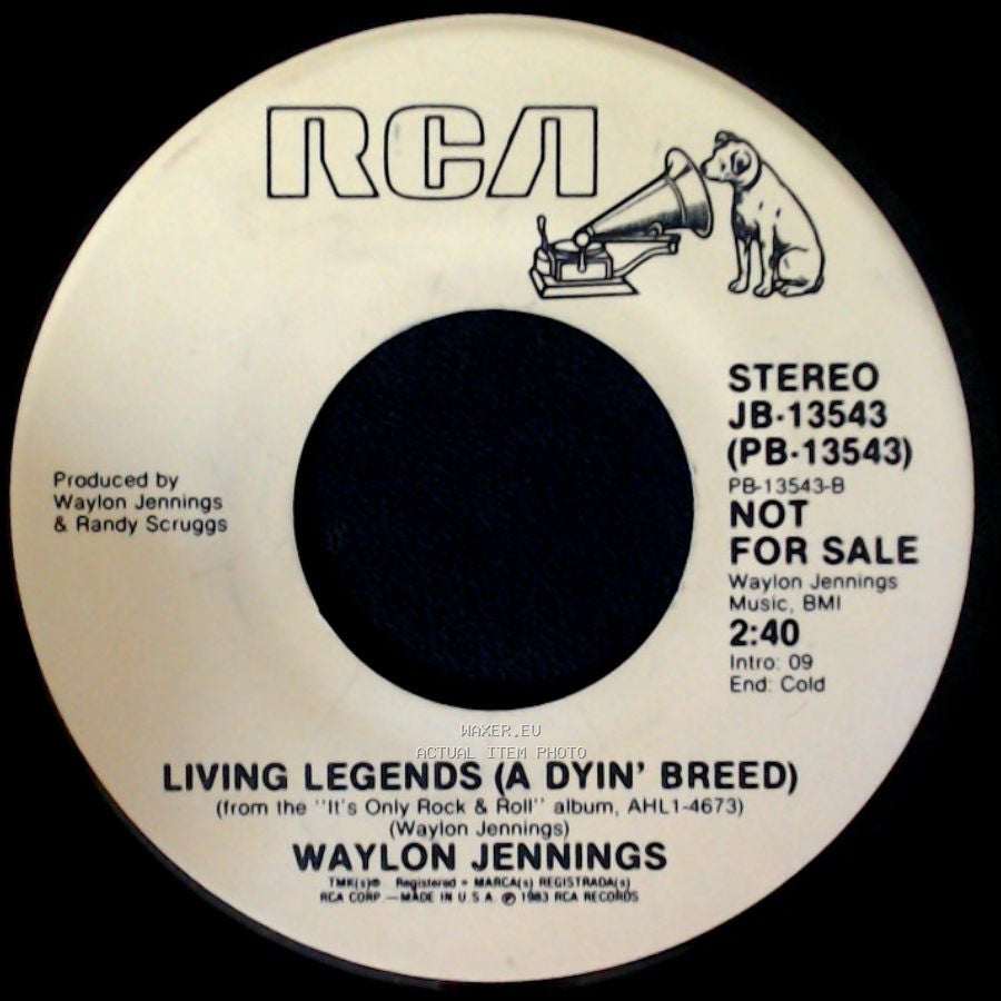 Waylon Jennings - Breakin' Down (New Mix) / Living Legends (A Dyin' Breed) side B