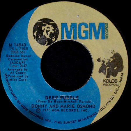 Donny And Marie Osmond - Deep Purple / Take Me Back Again side A