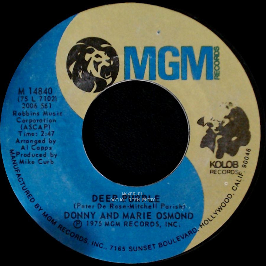 Donny And Marie Osmond - Deep Purple / Take Me Back Again side A