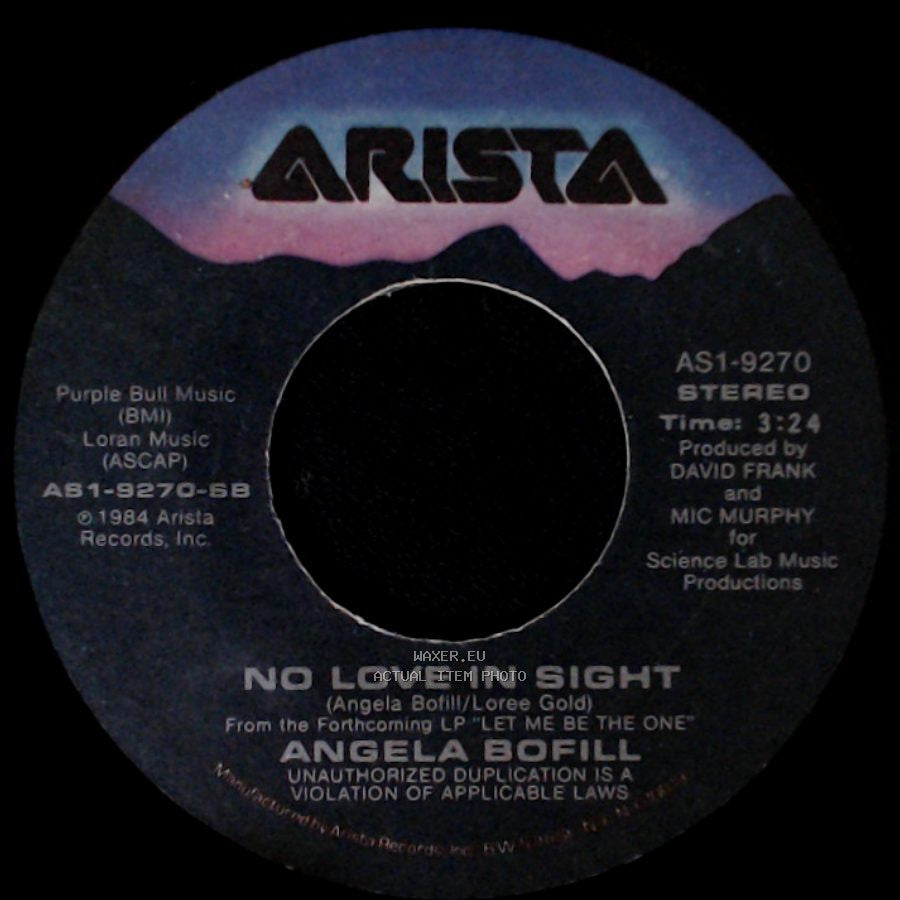 Angela Bofill - No Love In Sight / Can't Slow Down side A