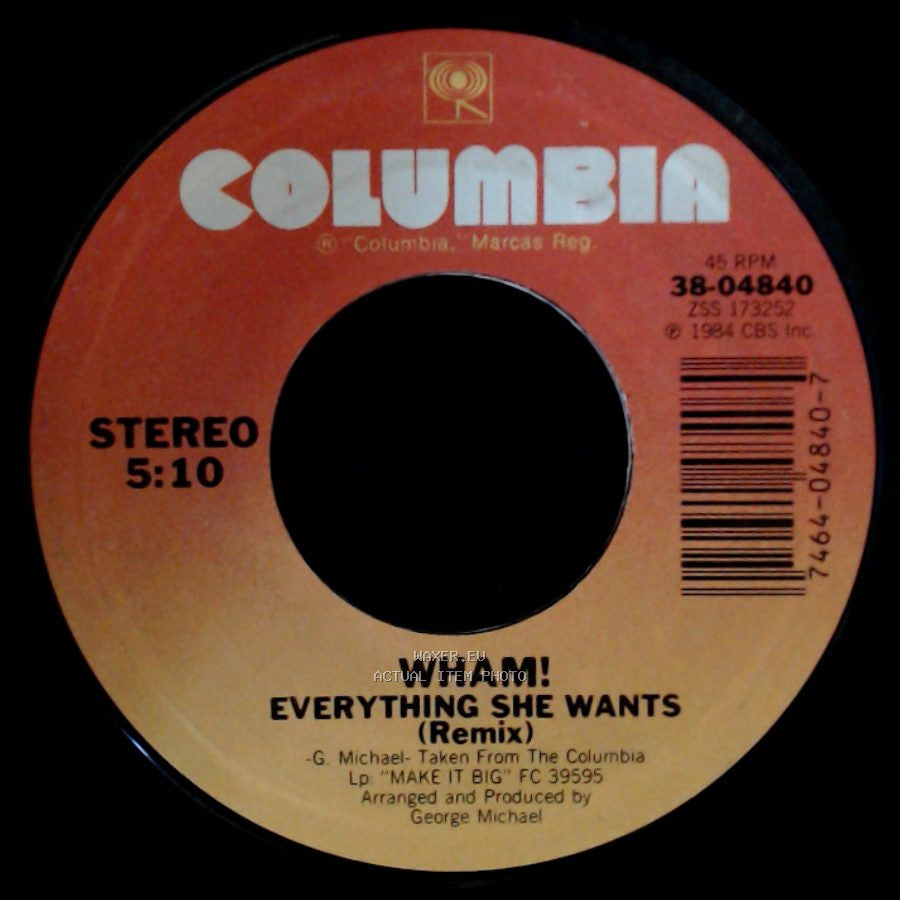 Wham! - Like A Baby / Everything She Wants (Remix) side B