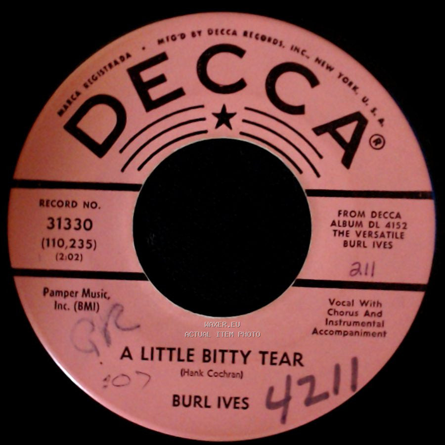 Burl Ives - Shanghied / A Little Bitty Tear side B