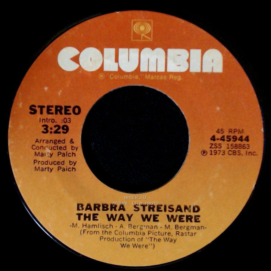 Barbra Streisand - The Way We Were / What Are You Doing The Rest Of Your Life? side B