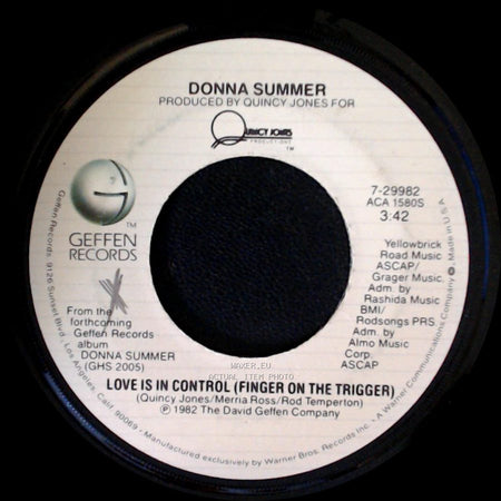 Donna Summer - Sometimes Like Butterflies / Love Is In Control (Finger On The Trigger) side B