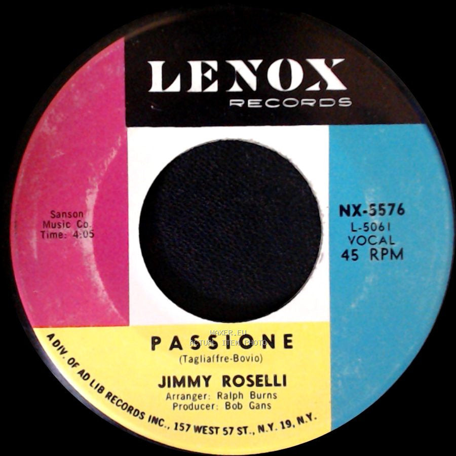 Jimmy Roselli - Passione / Statte Vincino A Me (Stay Close To Me) side A