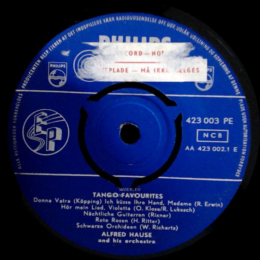 Alfred Hause And His Orchestra - Tango Favourites / Tango Favourites side A