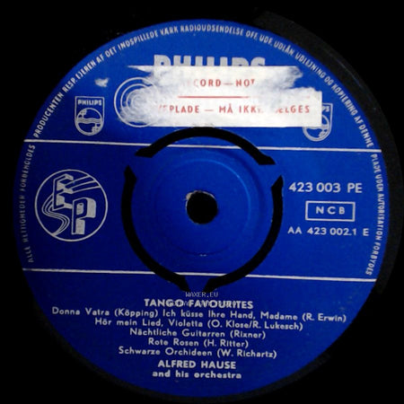 Alfred Hause And His Orchestra - Tango Favourites / Tango Favourites side A