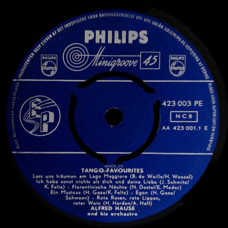 Alfred Hause And His Orchestra - Tango Favourites / Tango Favourites side B