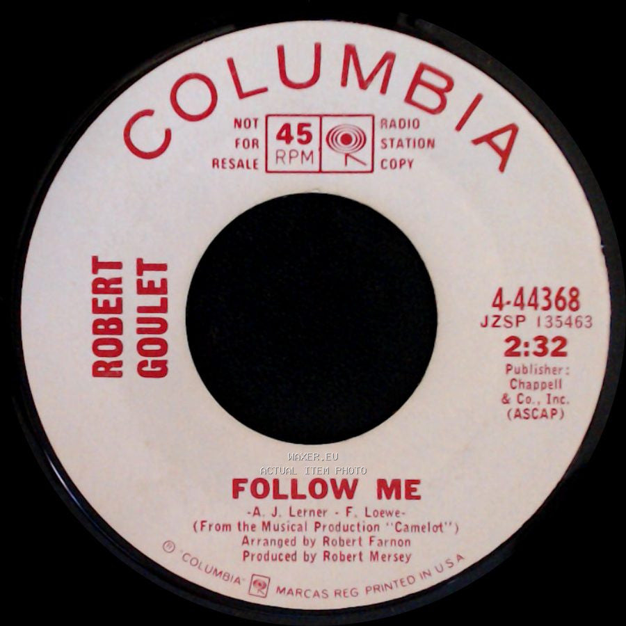 Robert Goulet - Follow Me / If Ever I Would Leave You side A