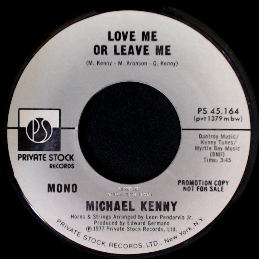 Michael Kenny - Love Me Or Leave Me / Love Me Or Leave Me side B