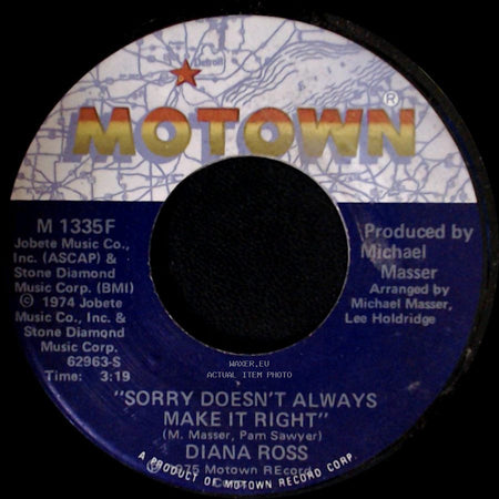 Diana Ross - Sorry Doesn't Always Make It Right / Together side A