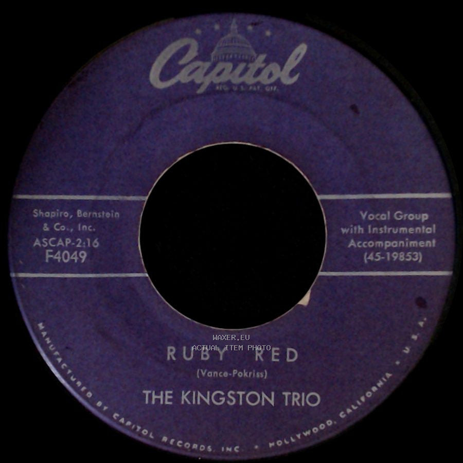 The Kingston Trio - Tom Dooley / Ruby Red side B