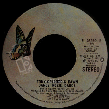 Tony Orlando & Dawn - Dance, Rosie, Dance / Mornin' Beautiful side A