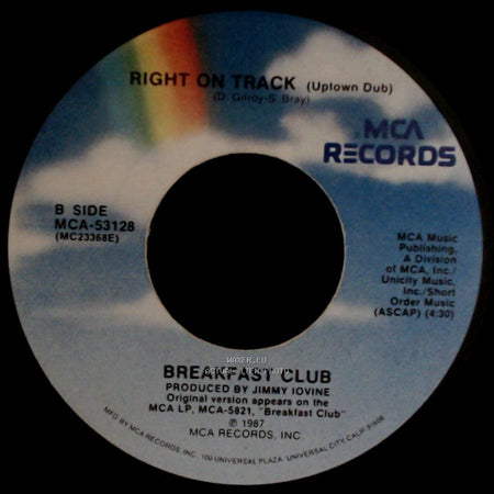 Breakfast Club - Kiss And Tell / Right On Track (Uptown Dub) side B