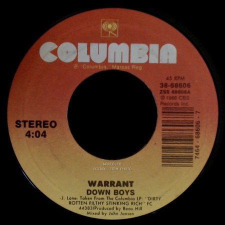 Warrant - Down Boys / Cold Sweat side A