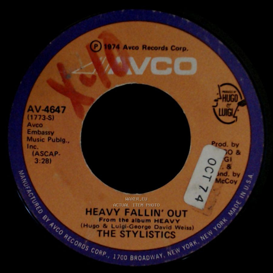 The Stylistics Featuring Airrion Love / The Stylistics - Go Now / Heavy Fallin' Out side B