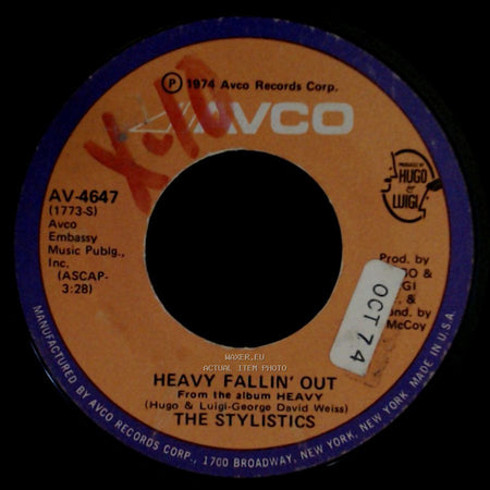 The Stylistics Featuring Airrion Love / The Stylistics - Go Now / Heavy Fallin' Out side B