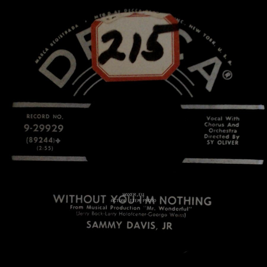 Sammy Davis, Jr - Get Out Of The Car / Without You I'm Nothing side B