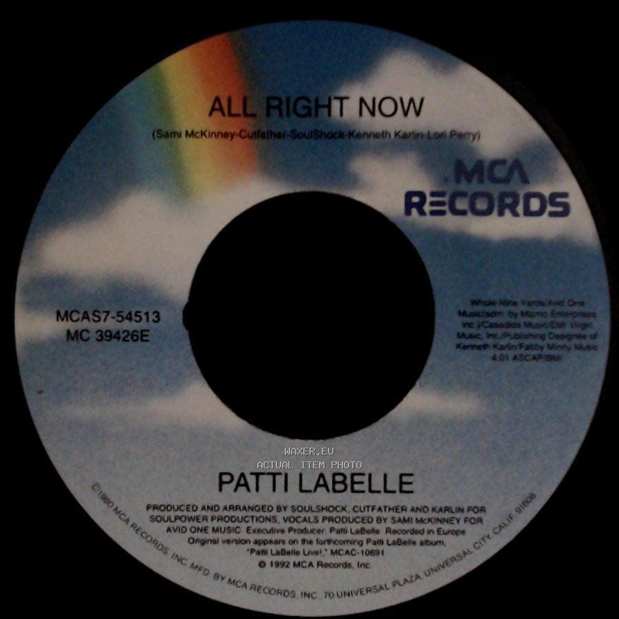 Patti Labelle - All Right Now (Remix Dub) / All Right Now side B