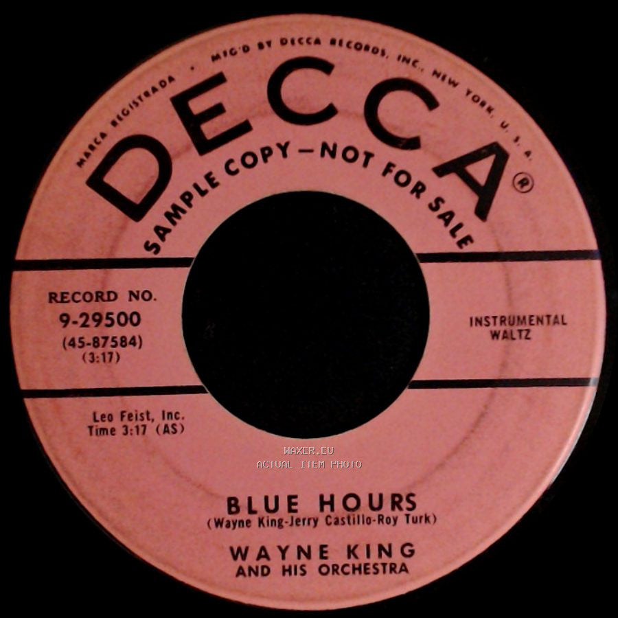 Wayne King And His Orchestra - Carefree / Blue Hours side B
