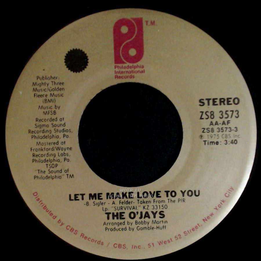 The O'jays - Survival / Let Me Make Love To You side B