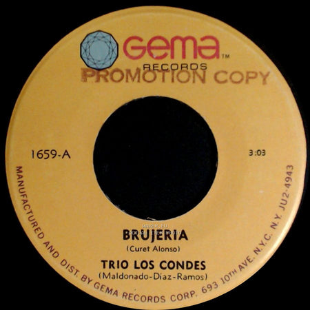 Trio Los Condes - La Pecadora / Brujeria side B