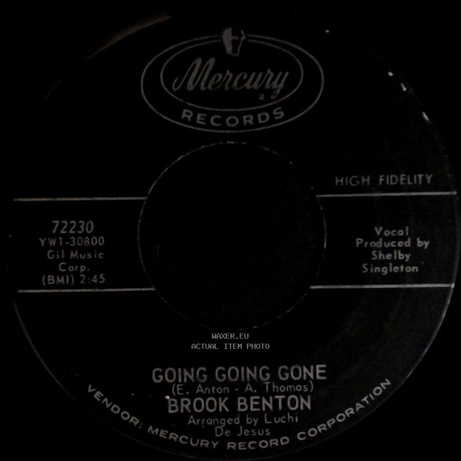 Brook Benton - After Midnight / Going Going Gone side B