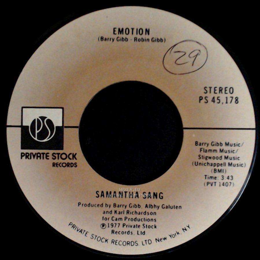 Samantha Sang - Emotion / When Love Is Gone side A